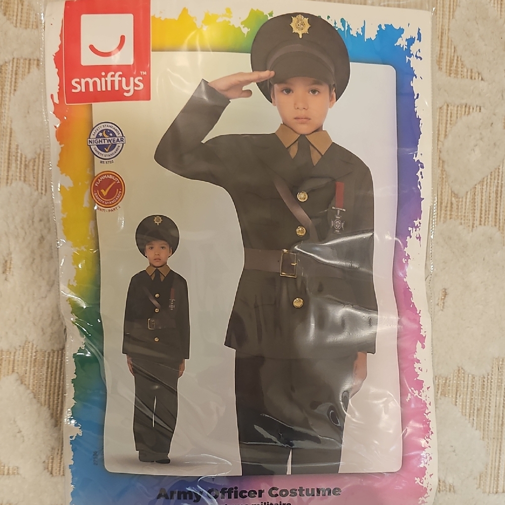 1940s Kids Army Officer Costume - Olive and Brown